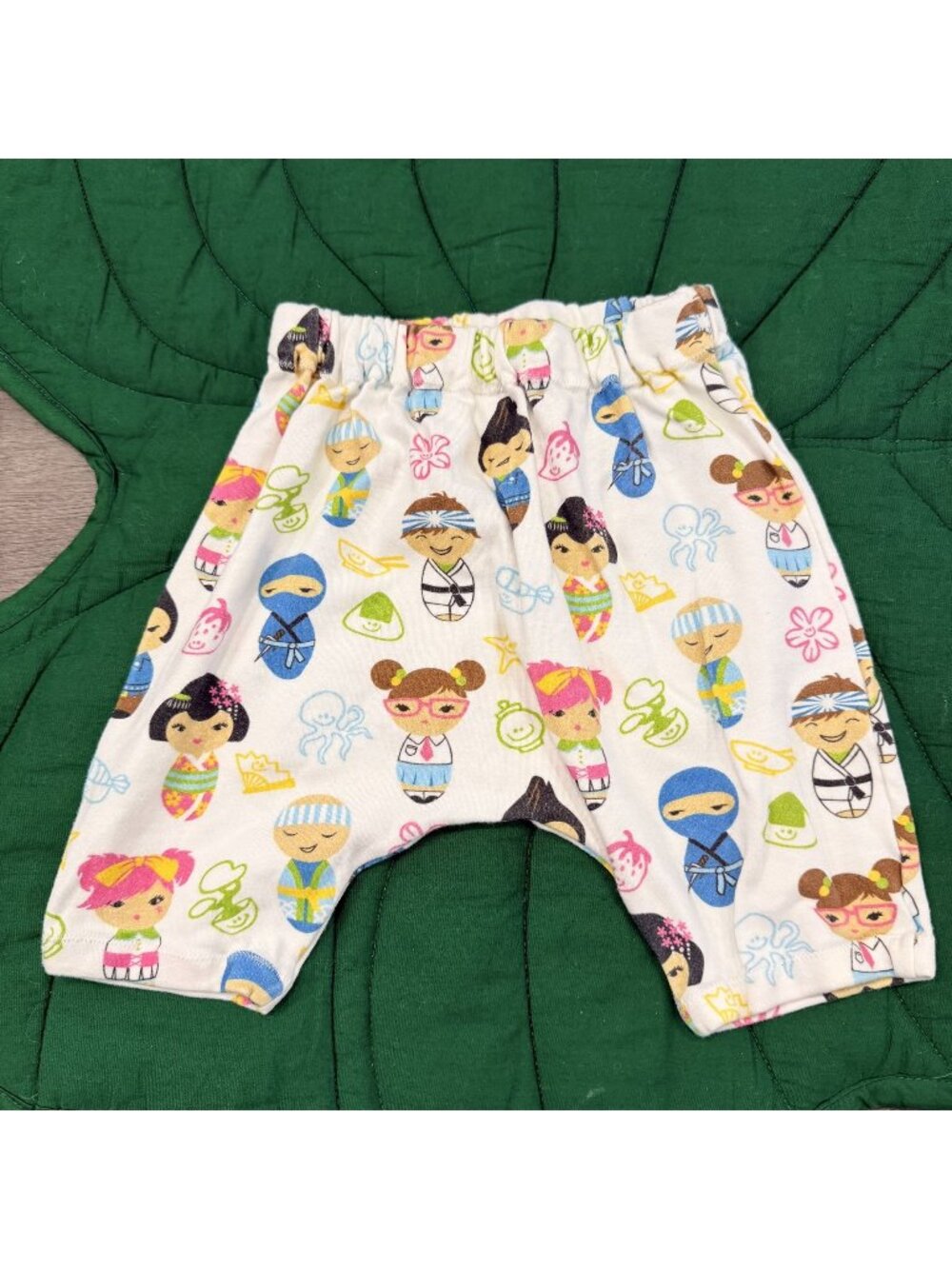 The Keiki Department 2T Kokeshi Doll Harem Shorts Handmade